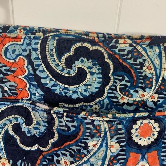 Vera Bradley Hipster Crossbody Marrakesh Blue Orange Paisley Floral Triple Zip - Picture 4 of 9